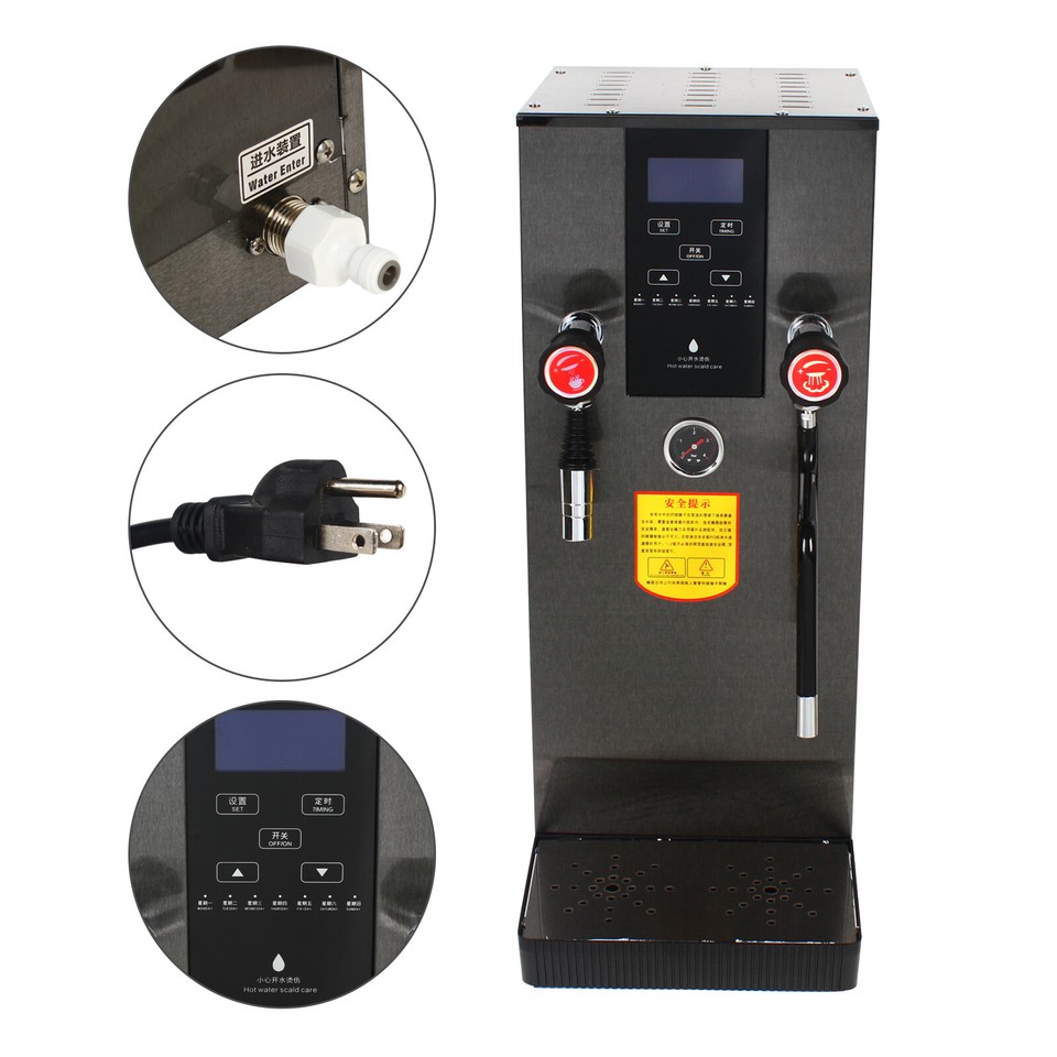 2500W Commercial Steam Water Boiling Machine Espresso Coffee Milk Foam