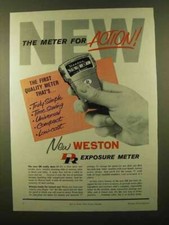 1958 Weston DR Exposure Meter Ad - The Meter for Action