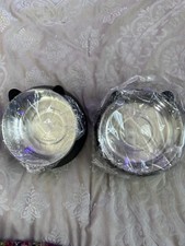 Food and Water Bowl Set, Black, Medium Cat Dog