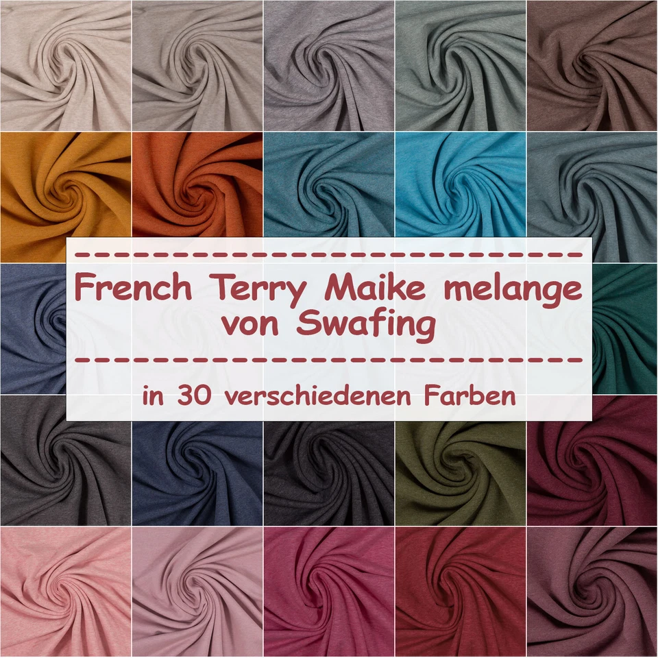 FITZIBIZ French Terry Stoff Maike melange Swafing, ungeraut, meliert (Meterware ab 0,50m)