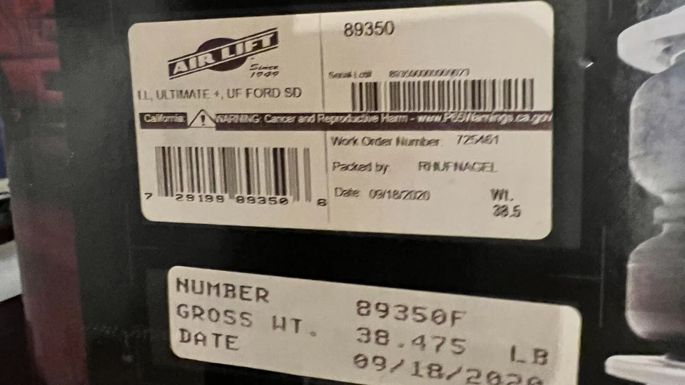 89350 Air Lift LoadLifter 5000 AIR Spring Kit  Ultimate+ 20-2022 Ford F350 F250 - Image 2 of 2