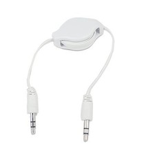 White 3.5mm Jack Car Retractable Audio Auxiliary Cable For iPhone 6 6S Plus SE 5
