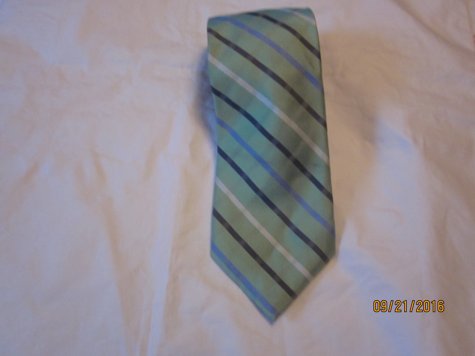 Chaps Ralph Lauren Green Checked Silk Neck Tie