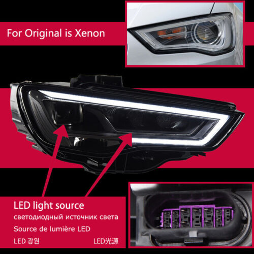 LED DRL Sequential Projector Headlights Assembly for AUDI A3 8V S3 2013-2016 - Bild 5 von 20