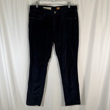 Pilcro and the Letterpress Velvet Pants Women's 30 Blue Plush Mid Rise Cotton Bl