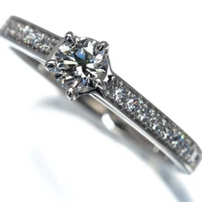 Auth CHAUMET Ring Diamond 0.31ct G VVS2 VG Frisson Solitaire US5.5-5.75 Pt 950 