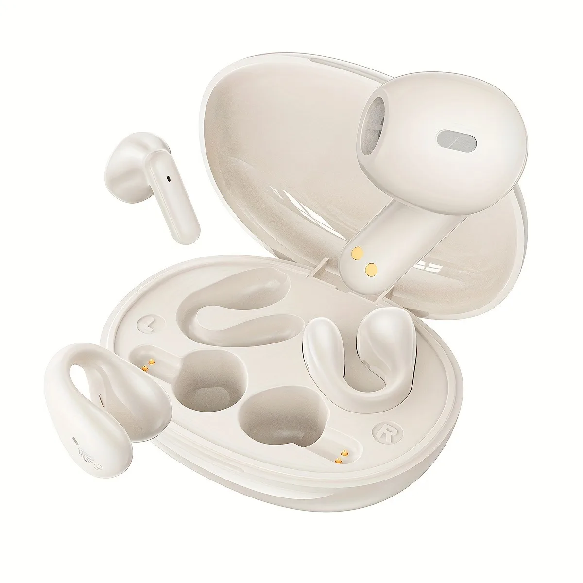 OKCSC 2-in-1 Wireless Bluetooth Earphones with Noise Cancellation for Sports and Outdoor Use