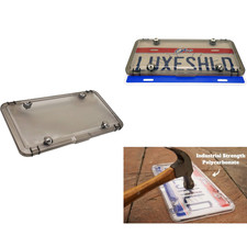 Premium Smoked License Plate Cover Stainless Steel Screws Durable Weatherproof