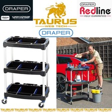 DRAPER 3 Tier Workshop Trolley Three Shelves DIY Aluminium Uprights UK FREE P&P