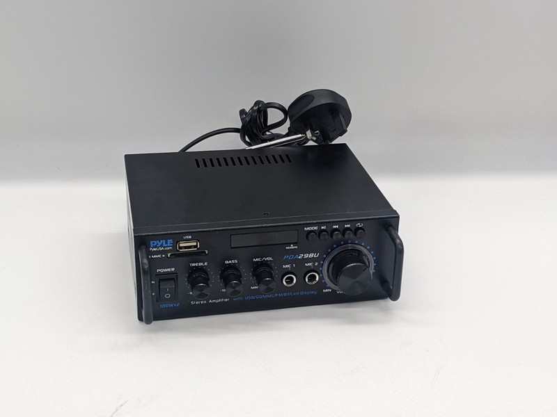 Pyle PDA29BU Bluetooth stereo audio amplifier HiFi power amp 200W READ DESCRIP