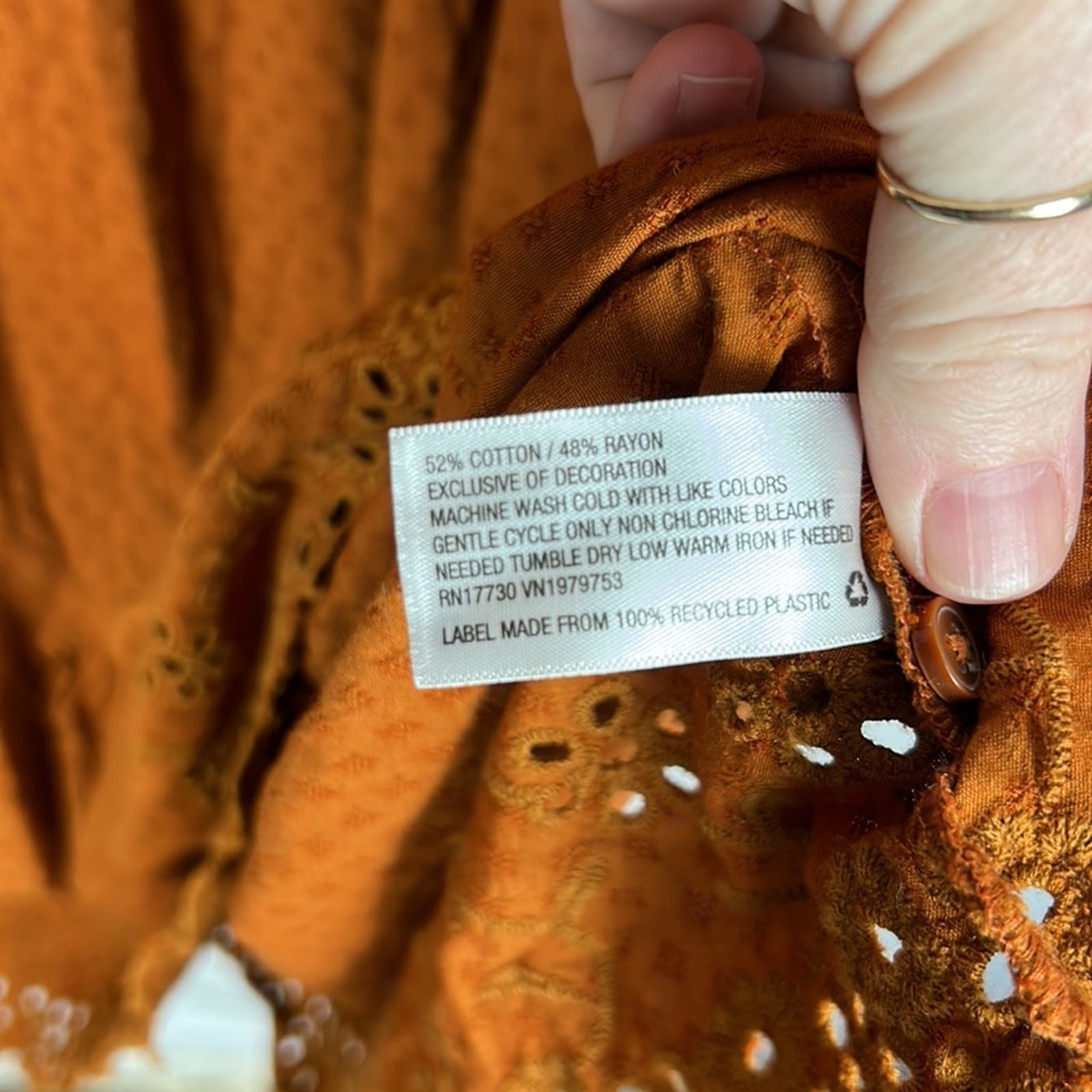 Universal Thread Pumpkin Eyelet Ruffle Dress size… - image 9