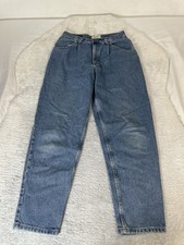 Eddie Bauer High Waist Blue Denim Tapered Jeans Size Petite 12 Pants