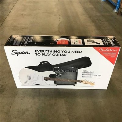 SQUIER BY FENDER SONIC STRATOCASTER LE ARCTIC WHITE GUITAR PACK W AMP & MORE!