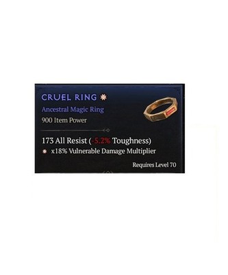 Diablo 4 Season 14 Cruel Ring 1GA Ancestral Magic Ring Rogue item Gear Equipment
