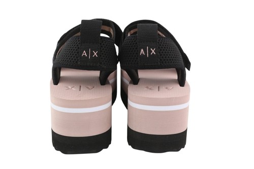 EMPORIO ARMANI Women Sandals EU37 Pink Black Chunky Platform Open Toe Flats - Picture 7 of 10