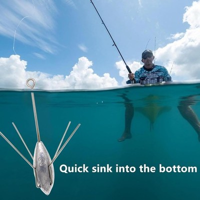 5-Piece Sputnik Sinker Set - 2oz To 5oz Spider Weights For Surf Fishing & Catfish