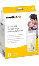 Medela Breast Milk Storage Bags 180 ml  2 Pk X 50 Bags Freezer Safe-Resealable
