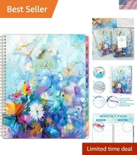 Elegant 2026 Planner: Weekly & Monthly with Colorful Tabs, Twin-Wire Binding