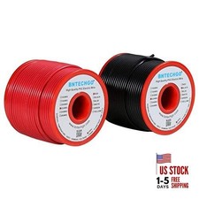 22 Gauge PVC 1007 Solid Electric Wire Each 100 ft 22 Gauge 100ft Red and Black