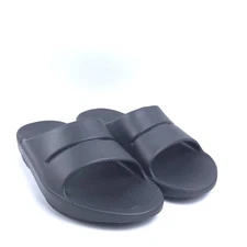 Oofos Ooahh (Mens Size 10) Slip On Comfort Slides Recovery Sandals Black 