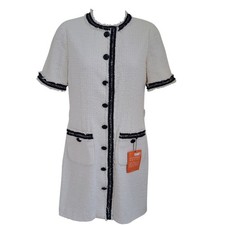 LK Bennett Dress UK6P US2 Charlee Ivory Boucle Tweed Dress - NO BELT