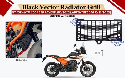 Fit For KTM Adventure ''250/390, ADV 390 X/R Black Vector Radiator Grill (2025)''