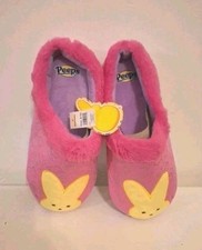 PEEPS Brand  Pink Easter Bunny Slip-On Slippers W/Grip Sole Women Size 9/10 NEW