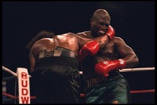 James Toney Richard Mason grab each other at a bout in California - Old Photo