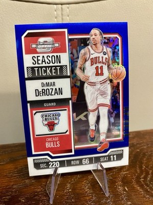 Panini Contenders Optic 23-24 DeMAR DeROZAN BULLS #5 Blue Prizm SN99 - NEW