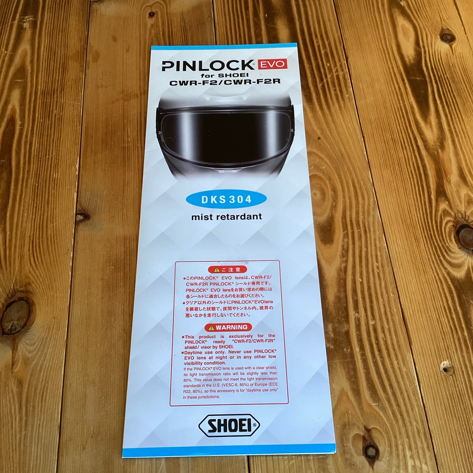 Shoei CWR-F2 Pinlock Evo DKS304 Clear for Shoei Neotec 2