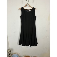 Calvin Klein Black Sleeveless Fit and Flare Pleated Dress Size 12