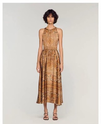 Sandro Paisley Printed fabric Sleeveless High-waist Dresses Women's