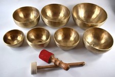 Singing Bowls 7 Piece Chakra Set - Matte - 7.2kg - Sound Massage Therapy Meditation Y