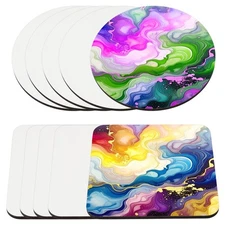 Sublimation Blank Coasters MDF Heat Transfer Custom DIY Printable Square Round