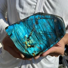 3.7lb Natural Labradorite Gorgeous Feldspar Crystal freeform Specimen Healing