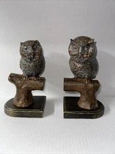 spi bookends Owl On Branches Set Vintage