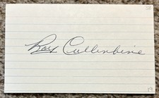 Roy Cullenbine signed card - Tigers Indians debut 1938 -