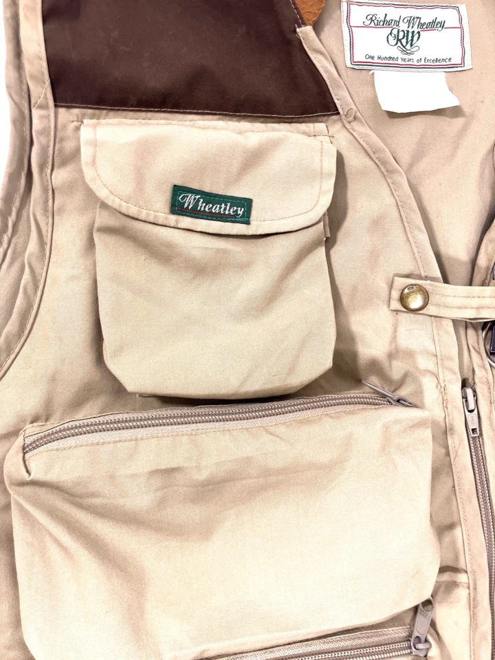 Vintage Richard Wheatley Fly Fishing Vest Mens XXL Brown Multi Pocket + Extras - Image 4 of 4