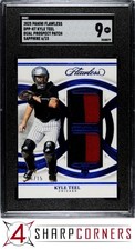 2025 FLAWLESS DUAL PROSPECT PATCH SAPPHIRE #DPP-KT KYLE TEEL RC #/15 POP 1 SGC 9