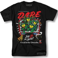 DARE Say No To Drugs, Ninja Turtles TMNT, Retro 90s Parody Tee T-shirt Unisex