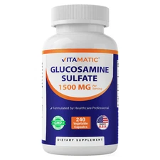 Vitamatic Glucosamine Sulfate 750 mg 240 Veg Capsules