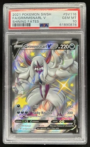 2021 Pokemon SWSH Shining Fates Grimmsnarl V Shiny Vault #SV116/SV122 PSA 10