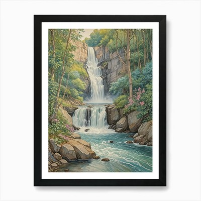 Bilderbuch Wasserfall Nr1 Kunstdruck gerahmt Wandbild Poster Leinwanddruck Bild