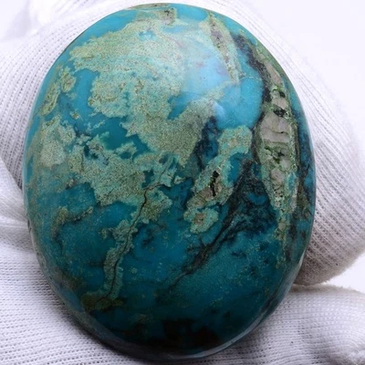Fluss Wald Horizon ~ 324 Cts Natürlich Tibbet Türkis Unbehandelt Oval Edelstein - Bild 1 von 4