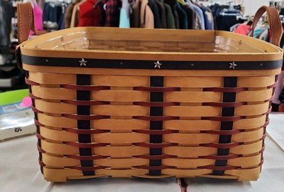 Longaberger PROUDLY AMERICAN WASH DAY  BASKET w/Protector 2004 SEE DESCRIPTION