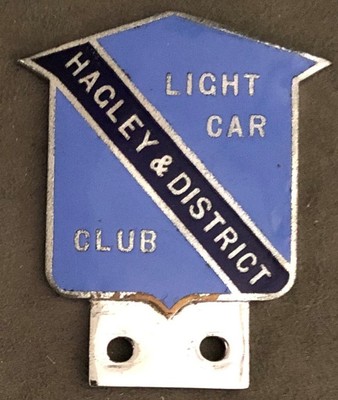 Hagley & District Shrewsbury Light Automobile Motor Car Club Enamel Badge Emblem