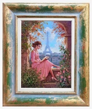 FRANCE PAINTING RELAX IN PARIS CITYSCAPE ORIGINAL by RONCA FRENCH HOME DECOR