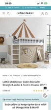 Noa & Nani Lottie Midsleeper Cabin Bed With Straight Ladder And Tent