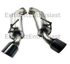 Nissan 370Z 2009 - 2021 Stainless Resonated Axle Back Exhaust Muffler BLACK Tips