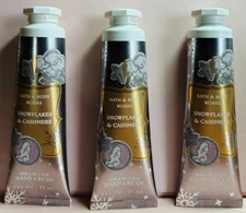 *NEW* SNOWFLAKES & CASHMERE ~ 3PK  TRAVEL HAND CREAM ~ Bath & Body Works